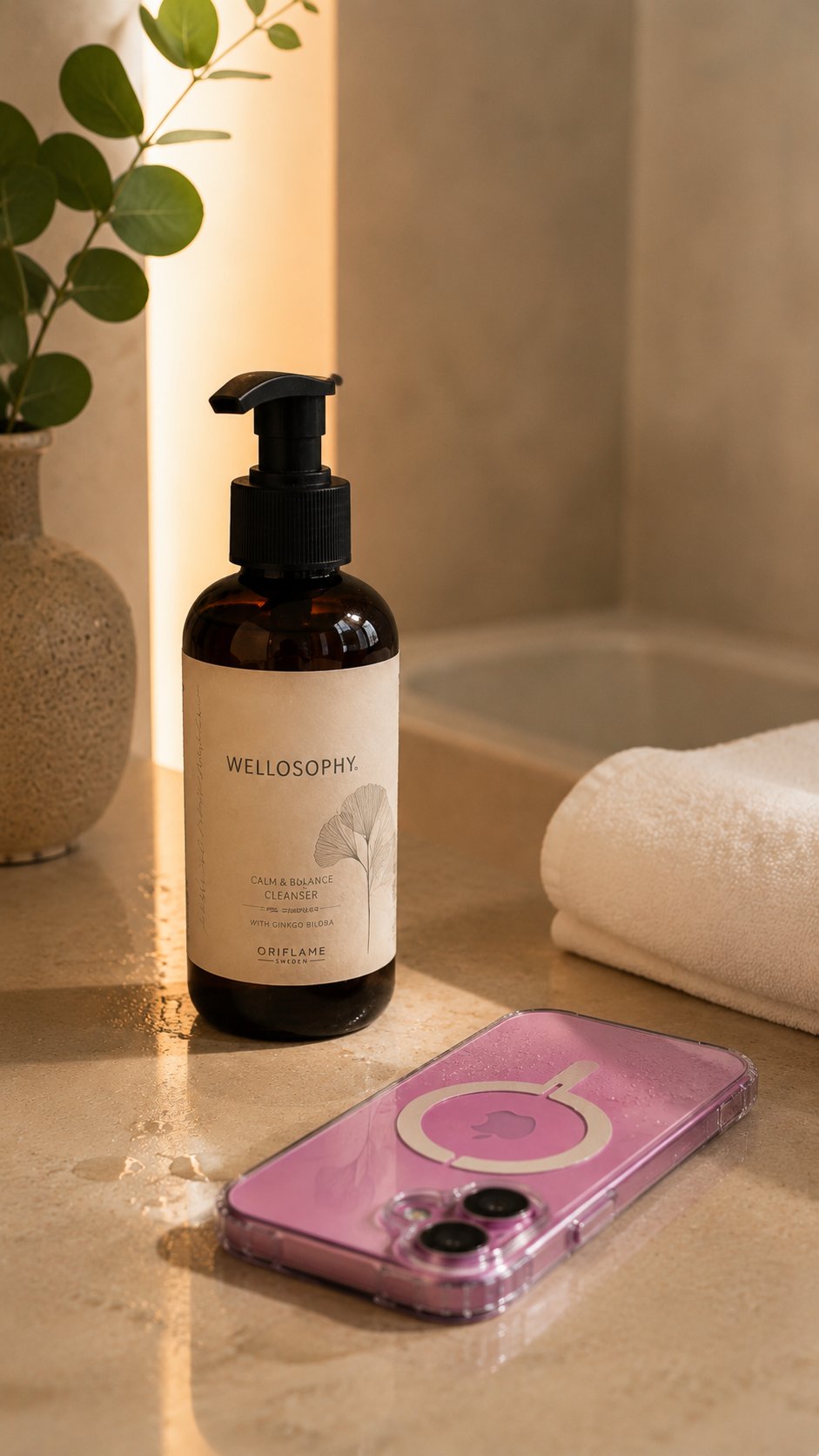 AI-generated product photo of a facial cleanser